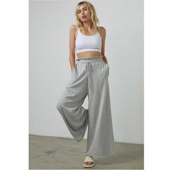 LUNYA Cozy Cotton Silk Relaxed Pant Light Gray Heathered Drawstring Medium NEW - Picture 4 of 13